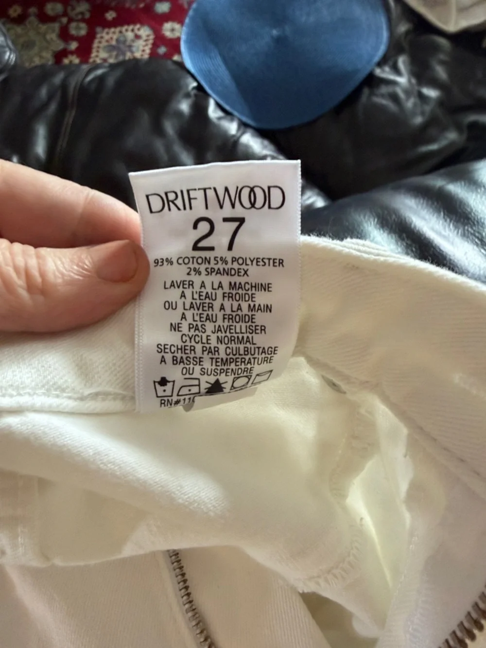 DRIFTWOOD White Flared Jeans with Blue Floral Embroidery - Picture 7 of 7